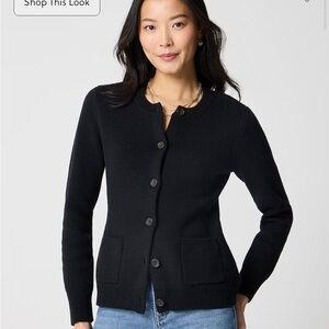 J. Crew Waisted sweater-jacket, Black 100% Cotton Fits like S/M